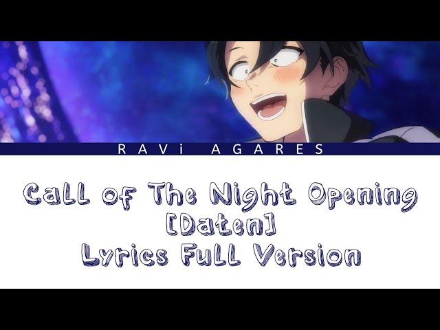 Call of The Night Opening 「Daten」 by Creepy Nuts Full Version Lyrics ROM/ENG