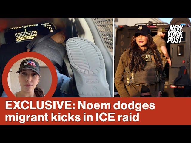 Kristi Noem dodges kicks from migrant suspect as she leads ICE deportation raids in Phoenix