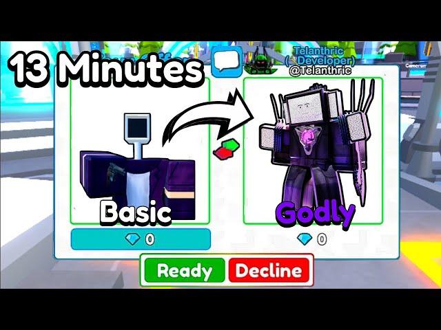  I GOT GODLY in 13 MINUTES!!  BASIC to GODLY!!  Toilet Tower Defense | EP 70 Part 2 (Roblox)