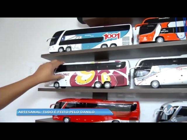Artesanal: artesão faz ônibus em miniatura