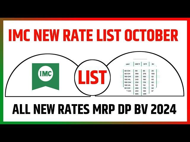 NEW IMC PRODUCT PRICING LIST 2024-25 (OCTOBER UPDATE!)