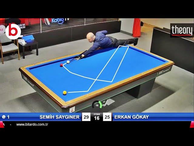 3 cushion billiards SEMİH SAYGINER vs ERKAN GÖKAY | 3 BANT BİLARDO ŞAMPİYONASI 4.ETAP 1/32 ANKARA 당구