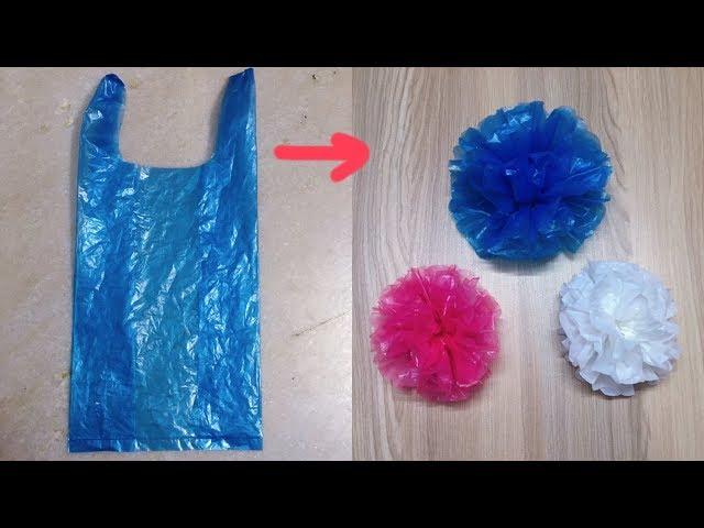 How to make flower with Carry Bags || Plastic Flower || DIY Craft Ideas