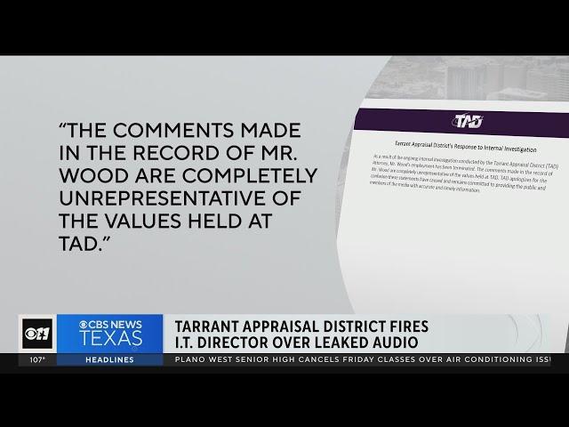 Tarrant Appraisal District fires I.T. Director over leaked audio
