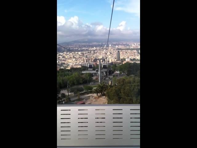 Cable car trip above Barcelona - Montjuic teleferic