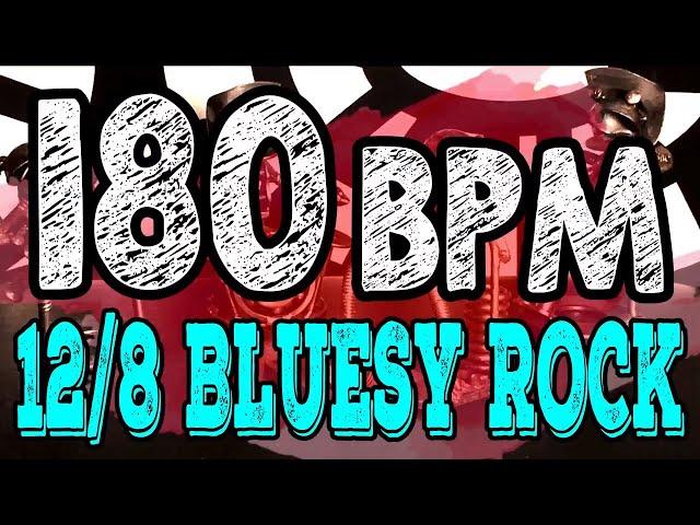 180 BPM - Blues Rock Shuffle #1  - 12/8 Drum Track - Metronome - Drum Beat