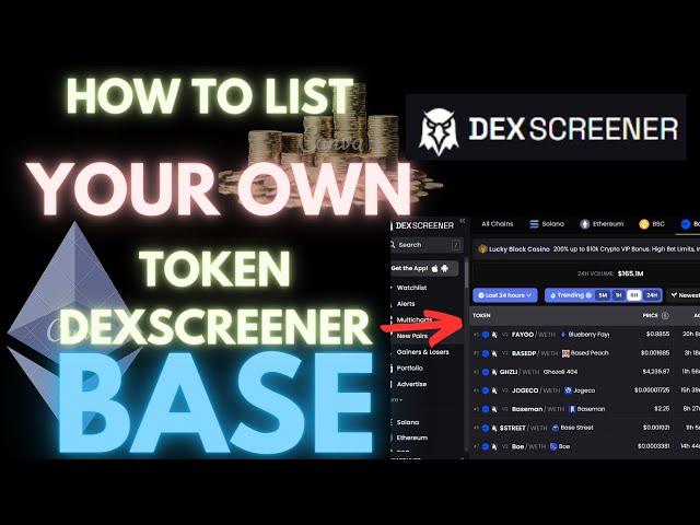 How to LIST your  OWN BASE TOKEN on🪽DEXSCREENER