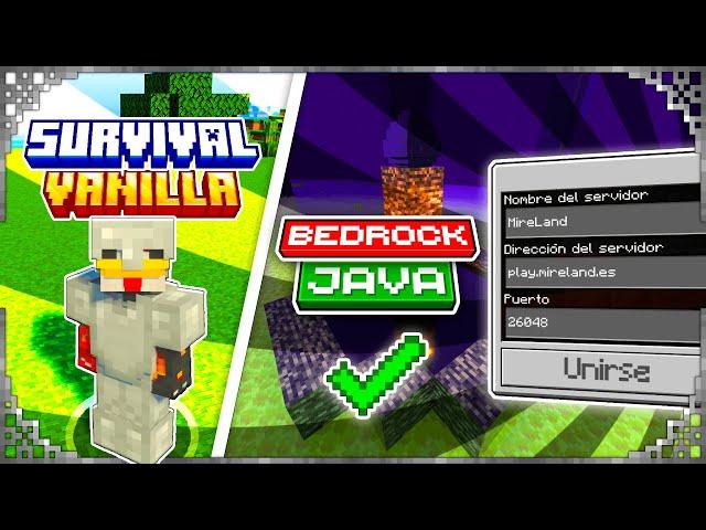  EL MEJOR SERVER SURVIVAL COMPLETO para MINECRAFT BEDROCK y JAVA +1.21 》 MIRELAND