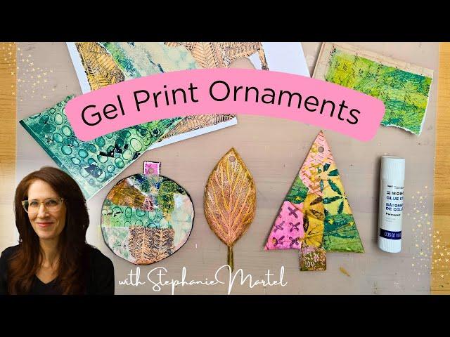 DIY Holiday Ornaments Using Gel Prints