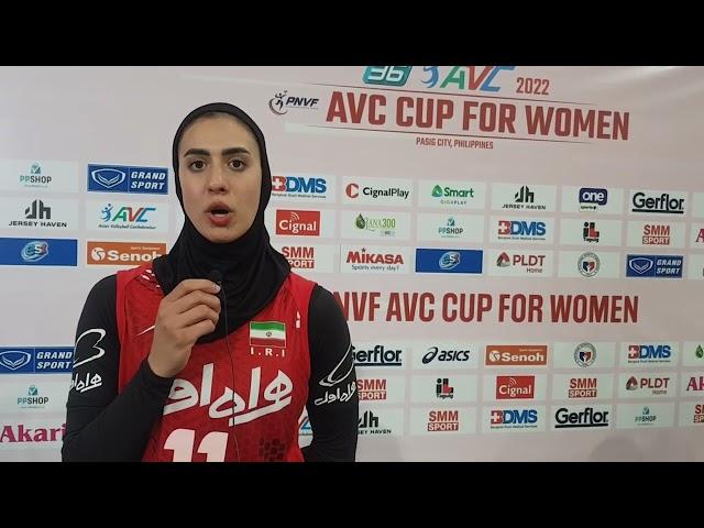 WOMEN'S AVC CUP 2022; Mahsa Kadkhoda interview after 2nd match