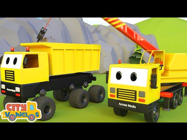 Construction vehicles rescue Tractor -Bulldozer, Mixer and Dump Trucks for Kids