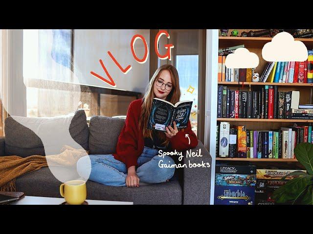 reading vlog  cozy Neil Gaiman readathon! Coraline, The Graveyard Book, etc.~