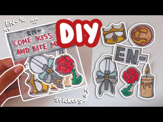 DIY Enhypen Stickers KPOP | How to Draw 6 Different Stickers (Drawing & Sticker Tutorial)