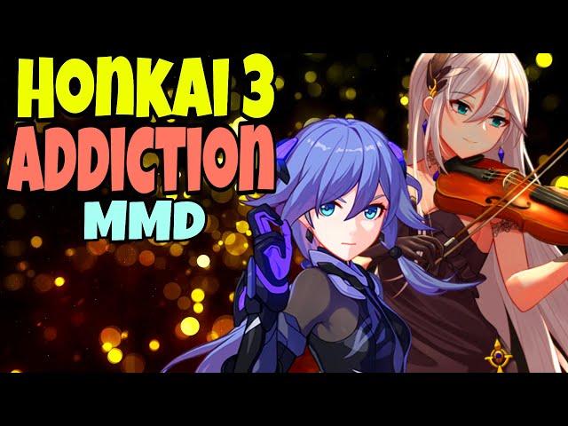 Honkai 3 MMD/60FPS - [A]ddiction | Feat. Shadow Knight Fu Hua & Cecilia Schariac | 3D Animation