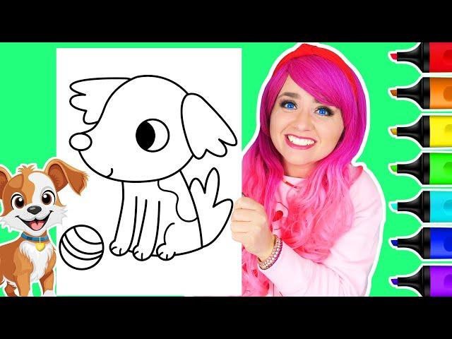 Coloring a Cute Puppy Dog & Ball Coloring Page | Ohuhu Art Markers