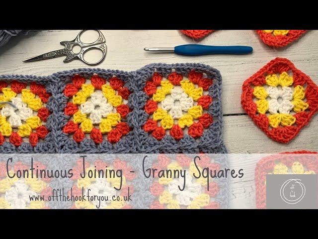 How to Join Granny Squares with only 2 ends to sew in!  Aka  (CJAYG) Continuous join as you go.