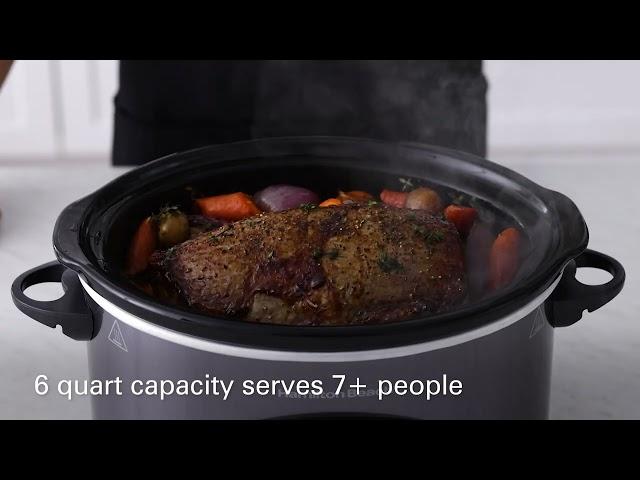 Slow Cooker | Hamilton Beach® | 6 Quart Programmable Defrost Slow Cooker (33768)