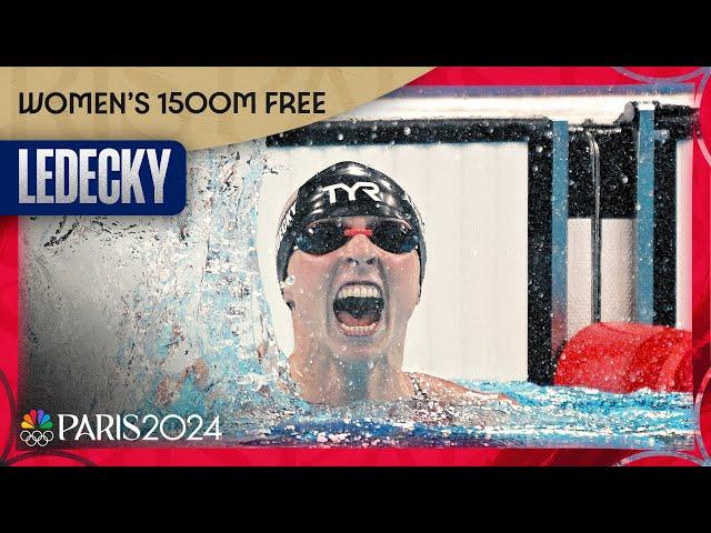 Katie Ledecky continues DOMINANCE in 1500m freestyle, ties U.S. women’s gold record | Paris Olympics