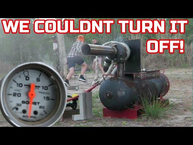 Insane turbo barrel makes 30+ psi boost on FIREWOOD