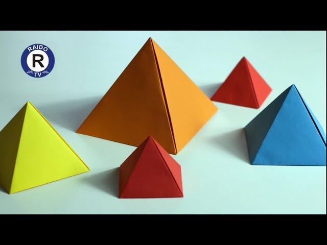 ORIGAMI PYRAMID | How to make a paper pyramid | Geometric shapes from paper