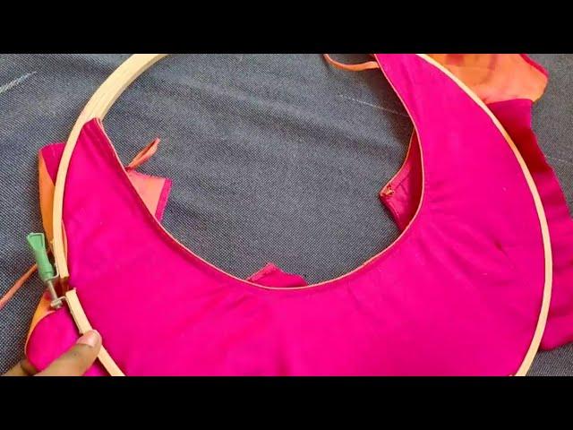 Full blouse maggam work || Maggam work with normal needle  on stitched blouse || Aari work at home