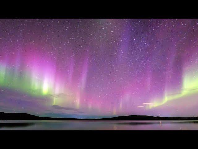 [10 Hours ASMR] Spectacular Aurora Borealis Shining | Northern Lights in Night Sky with Wind Sounds