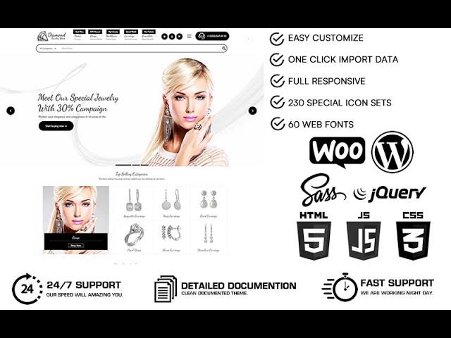 Diamondo - Jewelry Store WooCommerce WordPress Theme