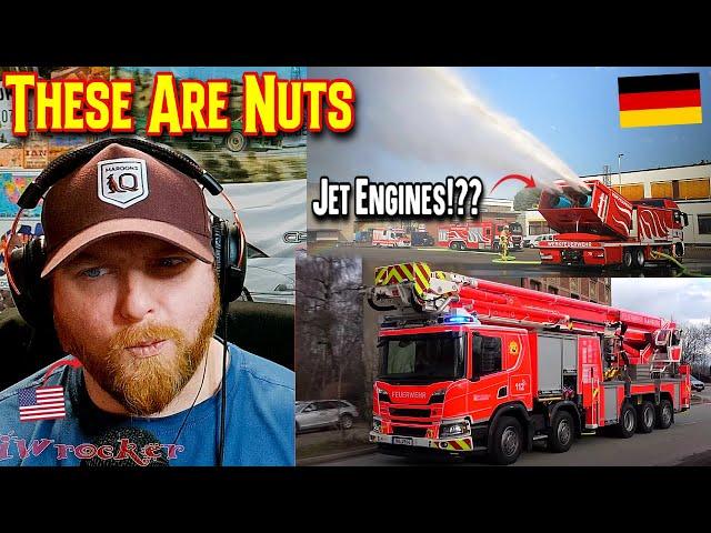 American Reacts to Some of The BIGGEST German Emergency Vehicles...
