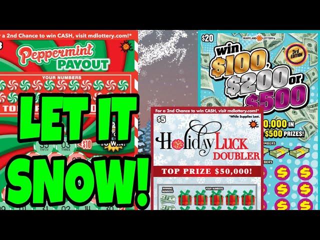 CHRISTMAS HOLIDAY SCRATCH OFF TICKETS MD LOTTERY #scratchers #scratchofftickets #lottery