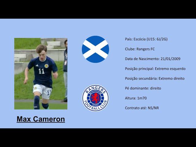 Max Cameron | 2009 (Rangers FC | Scotland) footage vs USA U15