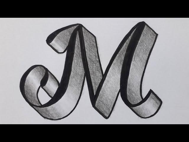 3d Drawing Letter M On Paper For Beginners / How To Write Easy Art With Marker And Pencil