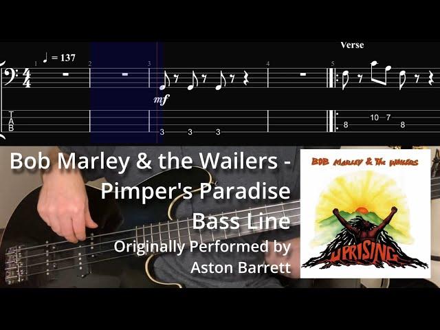 Bob Marley - Pimper's Paradise (Bass Line w/ Tabs and Standard Notation)