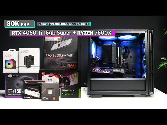 Build VLOG: ₱78K RTX 4060 ti 16gb + Ryzen 5 7600X RGB Gaming/Rendering PC [Ph]