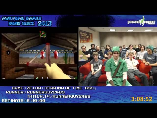 Legend of Zelda: Ocarina of Time Speed Run 100% in 5:44:10 by RunnerGuy2489 (AGDQ 2013) N64