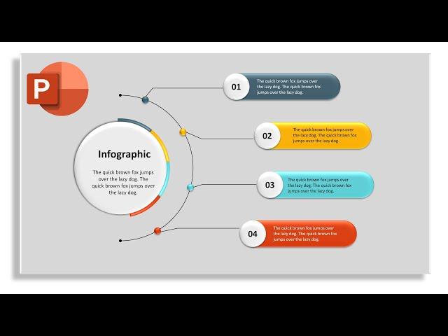 how to create 4 steps animated infographics in PowerPoint