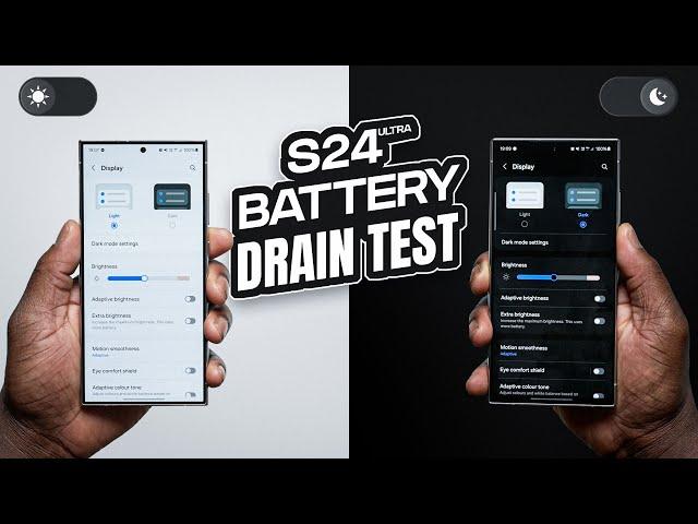 Dark Mode vs Light Mode Samsung Galaxy S24 Ultra EXTREME Battery Drain Test - 4G/5G Mobile Data