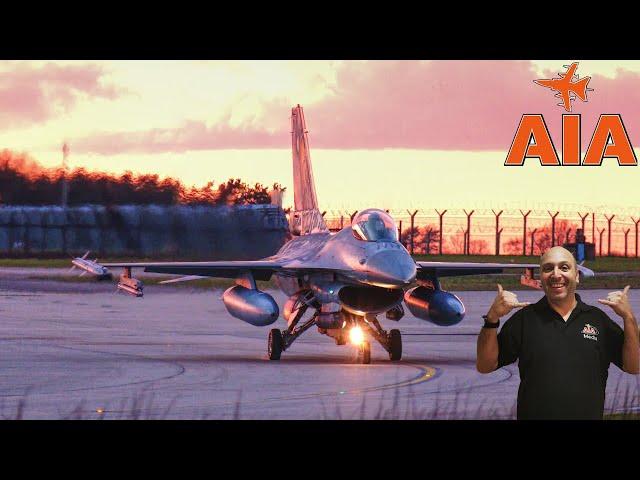 Watch The Belgian F16s Taxi to its Parking Spot in Breathtaking Sunset! during Cobra Warrior