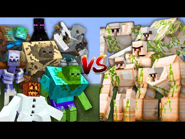 ALL MUTANT MOBS vs ALL IRON GOLEMS in Minecraft Mob Battle