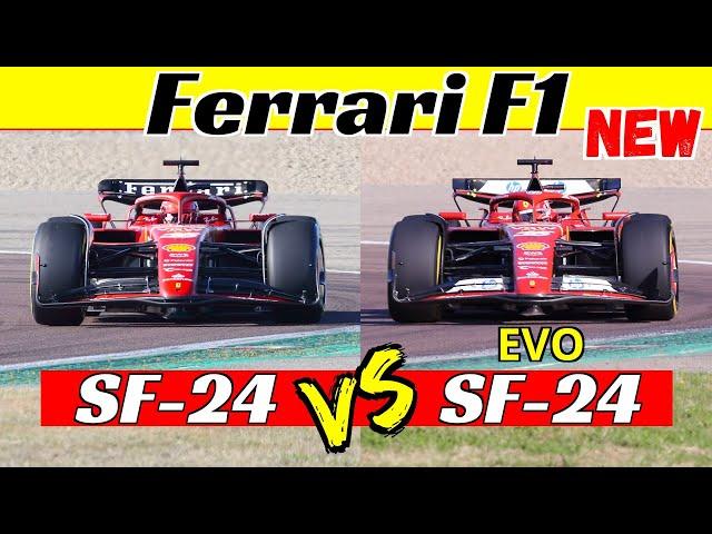 Ferrari SF-24 Vs Ferrari SF-24 EVO - Split Screen Virtual Comparison - Charles Leclerc at Fiorano 