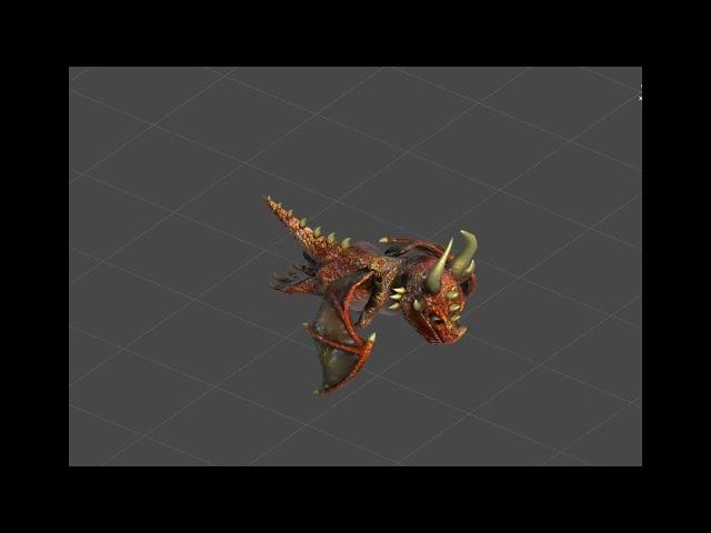 Cartoon Copper Dragon Animated Low-poly 3D Model - Dragon Fire [Unity]