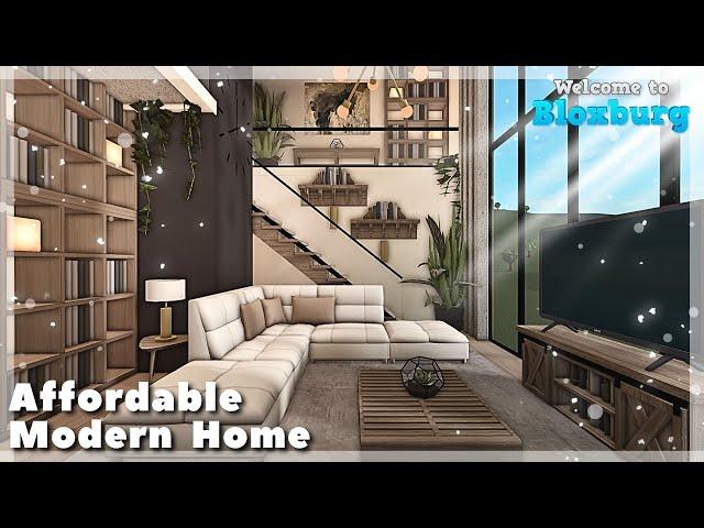 BLOXBURG: Warm Affordable Modern Home Speedbuild (interior + full tour) Roblox House Build