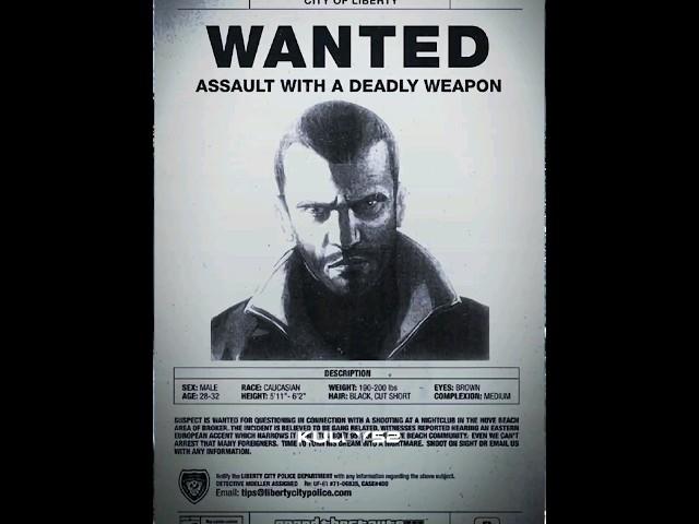 Niko Bellic Wanted Poster in GTA 5! #gta5 #gta #gta4 #shorts