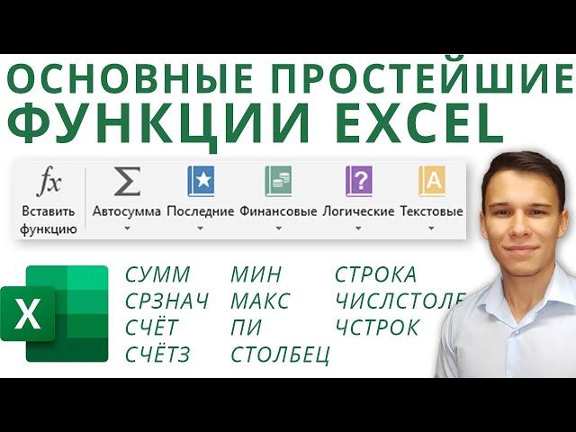 Простейшие функции Excel: СУММ, СРЗНАЧ, СЧЁТ, СЧЁТЗ, МИН, МАКС, СТОЛБЕЦ и т. д. - Функции Excel (3)