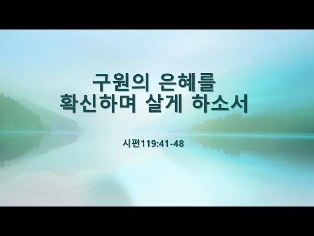 시편119편41절-48절 구원의 은혜를 확신하며 살게 하소서 LA우리장로교회 김인식목사