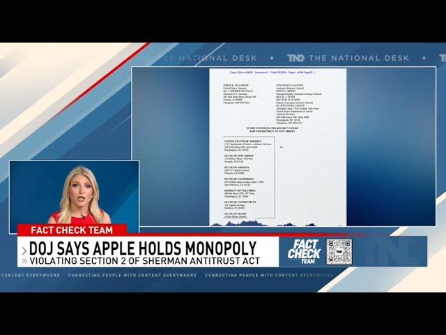 Justice Department accuses Apple of monopoly behavior in new lawsuit