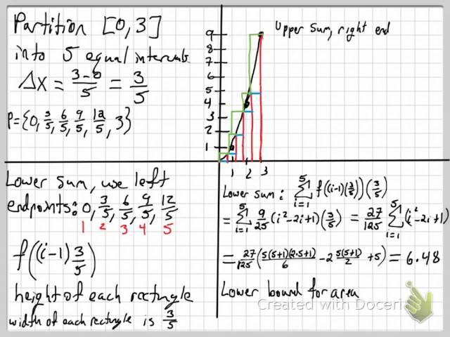 finding upper and lower sums cal1