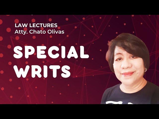 [SpecPro]  Special Writs - Writ of habeas corpus, habeas data, kalikasan (Video6)