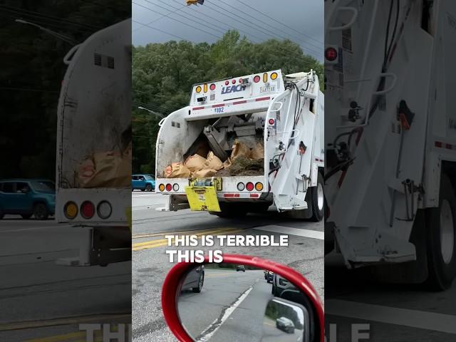 Final Destination Trash Truck Scare! Will This Trash Fly Out?!"  #shorts #cartok