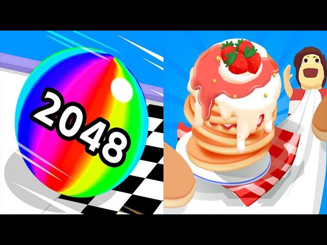 Ball Run 2048 VS Pancake Run - All Levels Gameplay Android iOS Ep 1