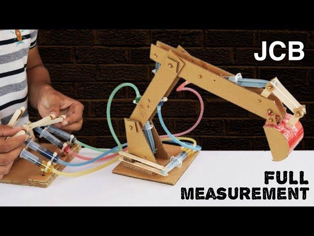 How to Make Hydraulic JCB From Cardboard with Measurement